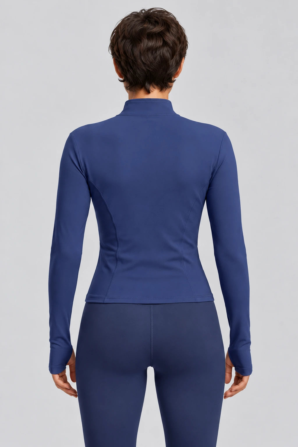 WEARHUB Polyester-Spandex Gold-Tone Chain Yoga Jacket — product, back view