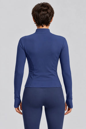 WEARHUB Polyester-Spandex Gold-Tone Chain Yoga Jacket — product, back view