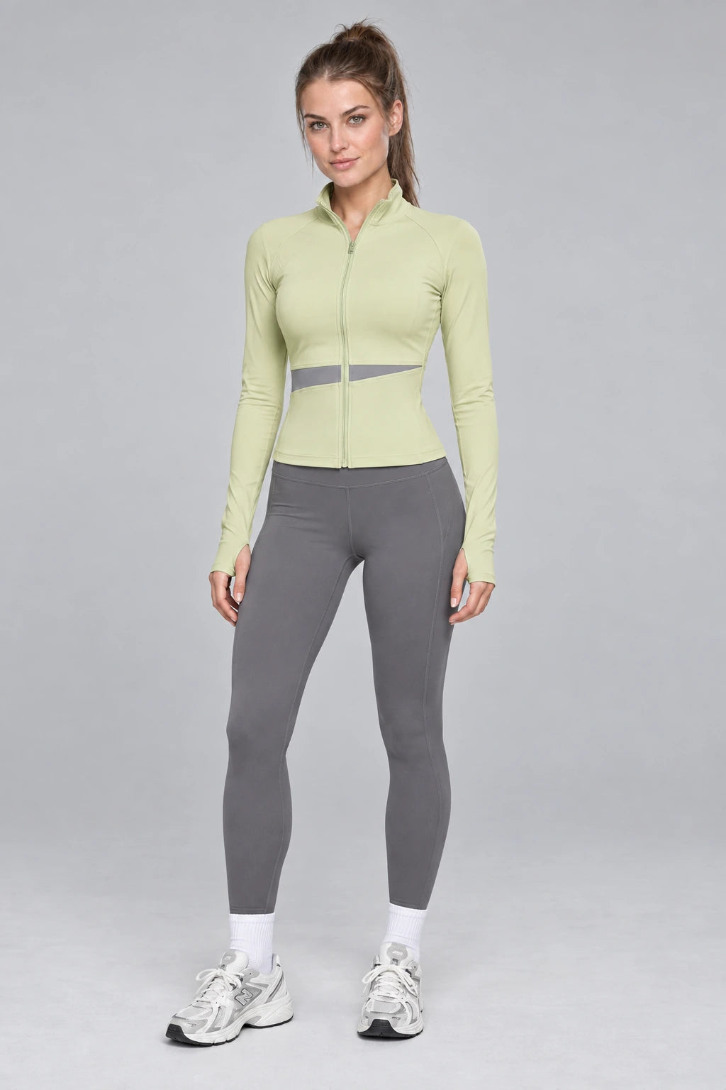 WEARHUB Polyester-Spandex Color-Block Active Jacket — Starry Black, front view