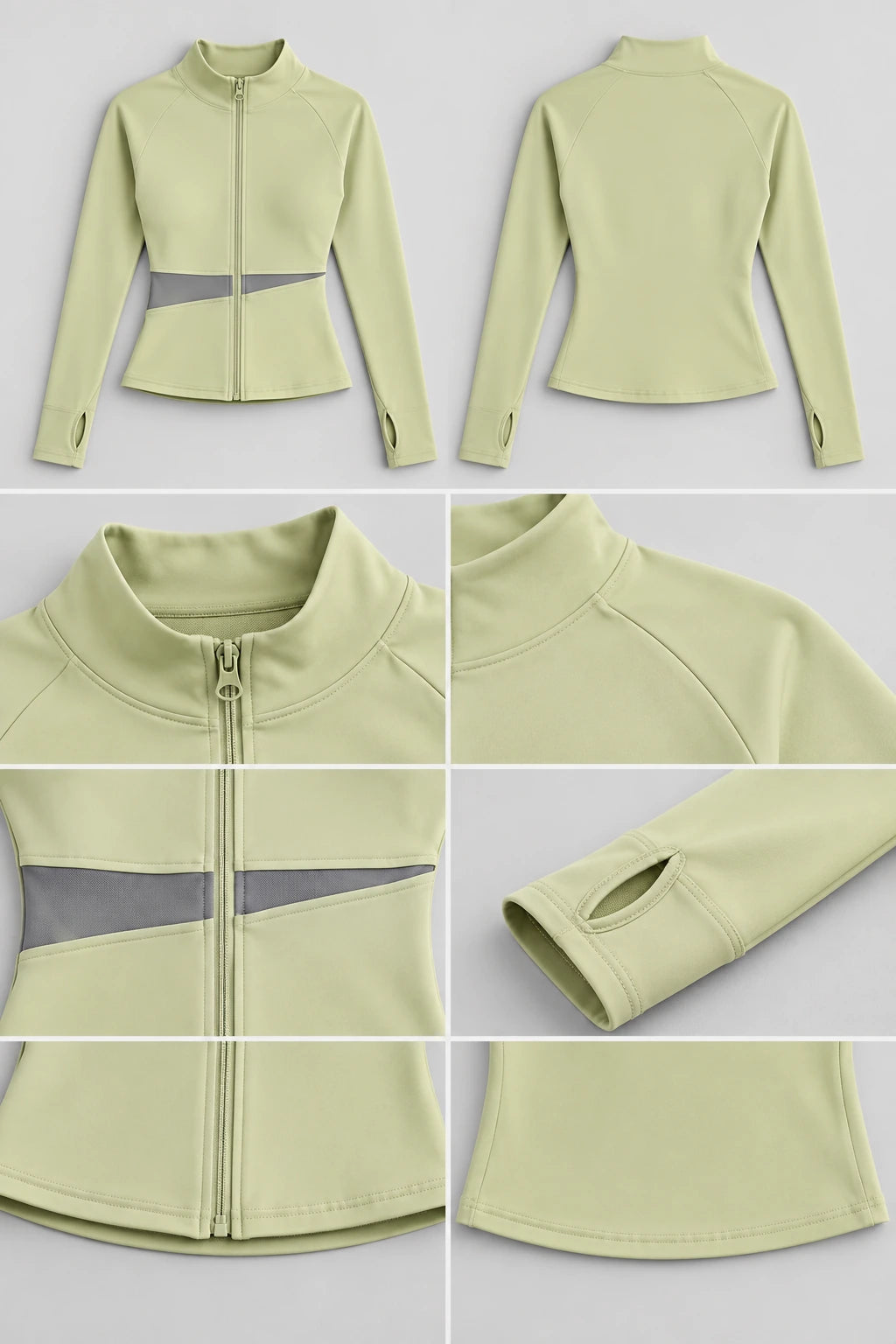 WEARHUB Polyester-Spandex Color-Block Active Jacket — product, details view