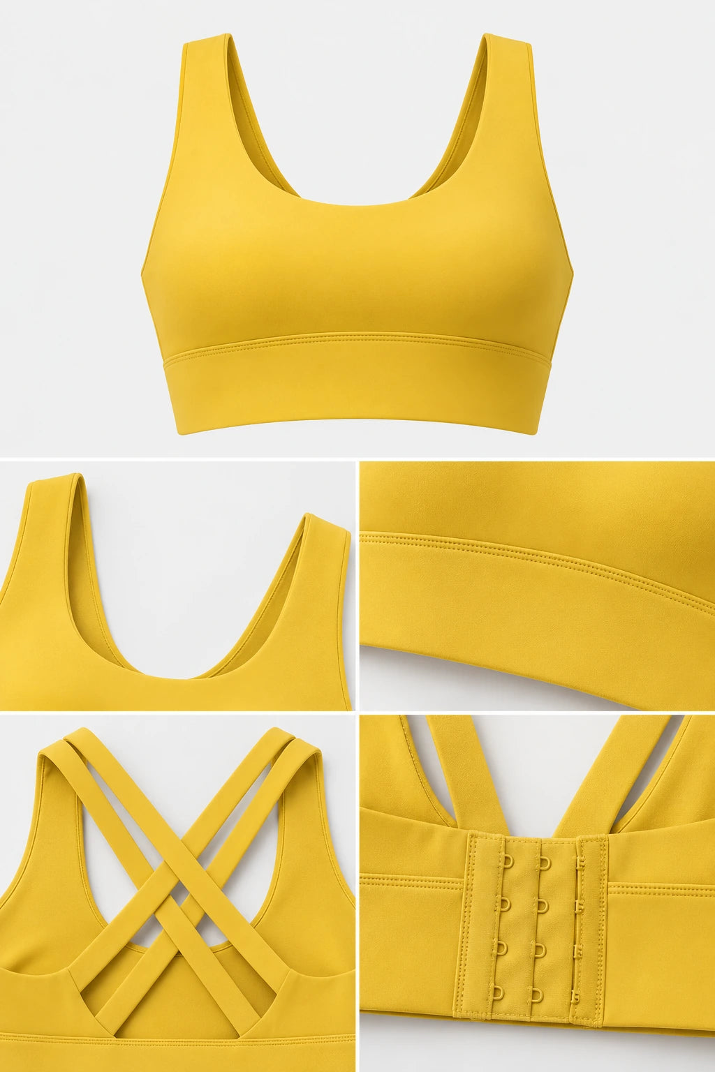 WEARHUB Nylon-Spandex Hook-and-Eye Sports Bra — product, details view