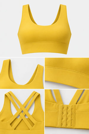 WEARHUB Nylon-Spandex Hook-and-Eye Sports Bra — product, details view