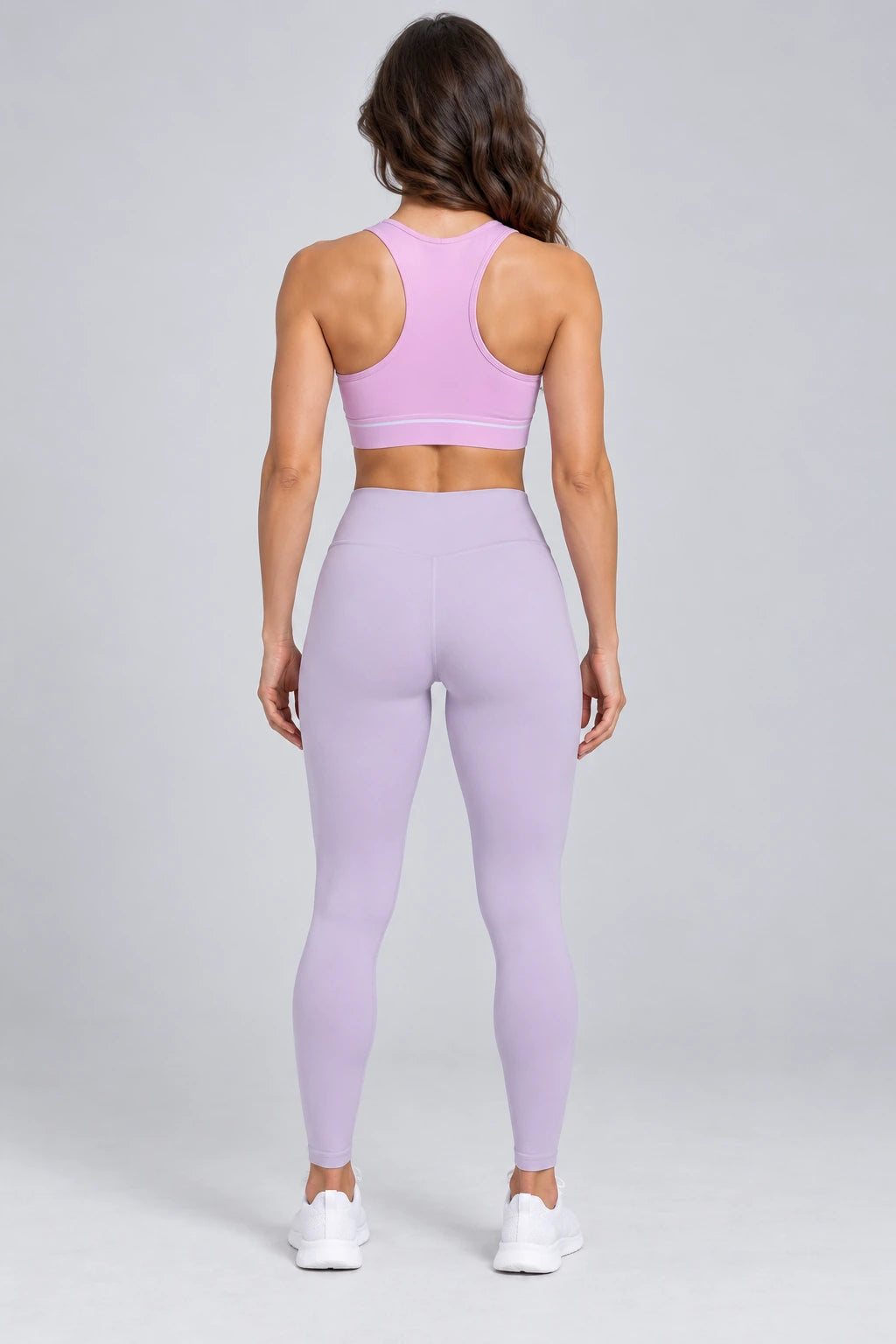WEARHUB Polyester-Spandex Mesh Racerback Sports Bra — product, back view