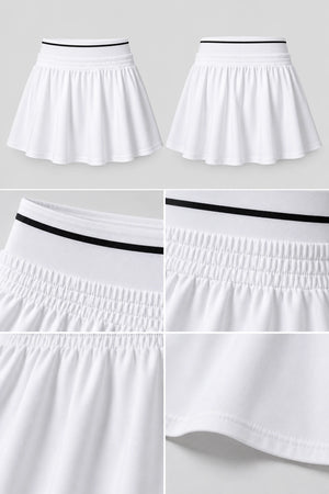WEARHUB Polyester-Spandex Double-Waistband Active Skirt — product, details view