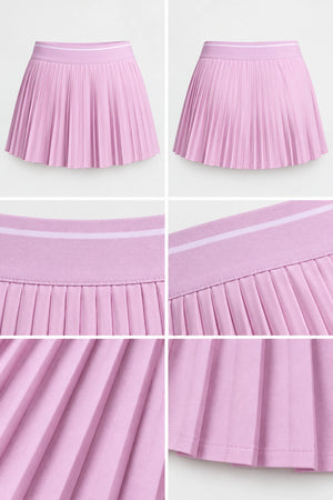 WEARHUB Polyester-Spandex Jacquard Stripe Pleated Skirt — product, details view