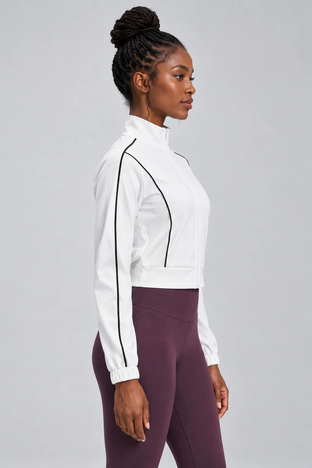 WEARHUB Polyester-Spandex Contour-Line Relaxed Active Jacket — product, side view