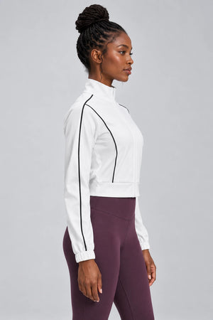 WEARHUB Polyester-Spandex Contour-Line Relaxed Active Jacket — product, side view