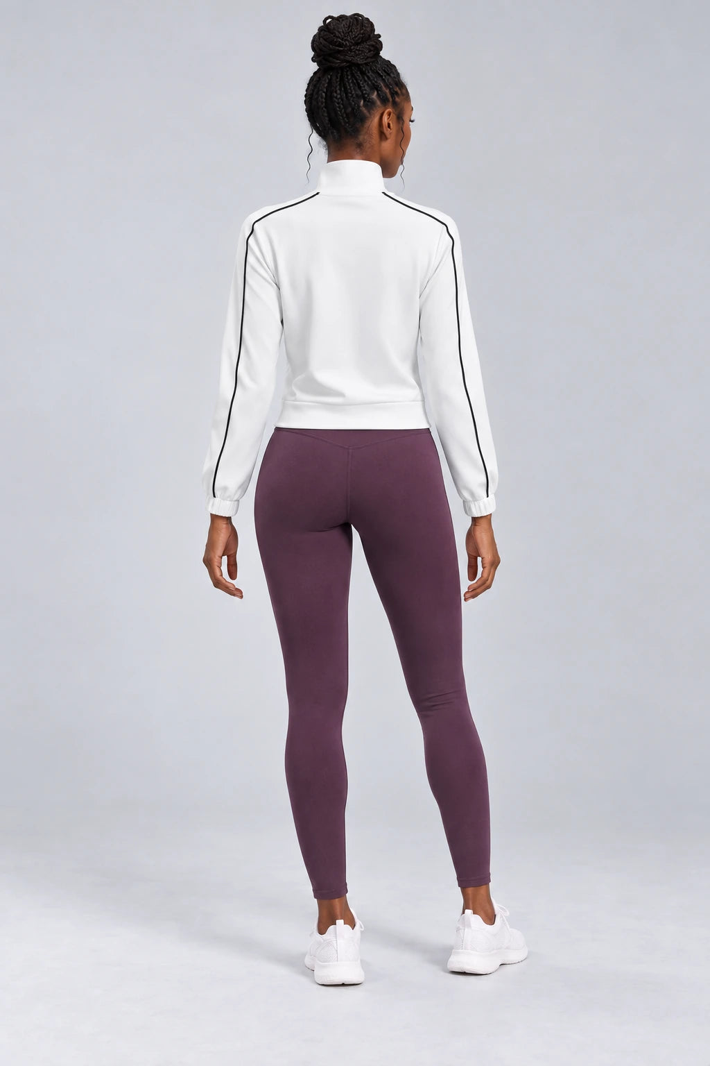 WEARHUB Polyester-Spandex Contour-Line Relaxed Active Jacket — product, back view