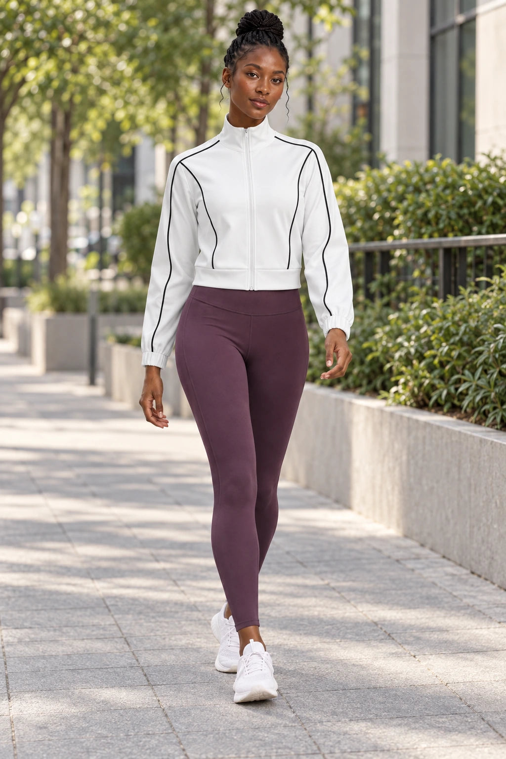 WEARHUB Polyester-Spandex Contour-Line Relaxed Active Jacket — product, scene view
