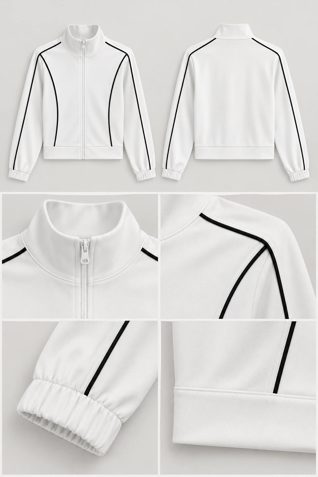 WEARHUB Polyester-Spandex Contour-Line Relaxed Active Jacket — product, details view