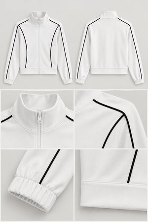 WEARHUB Polyester-Spandex Contour-Line Relaxed Active Jacket — product, details view