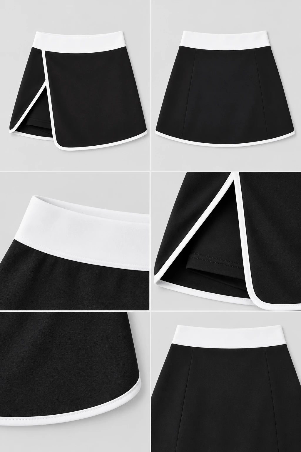 WEARHUB Polyester-Spandex Contour-Line Active Skirt — product, details view