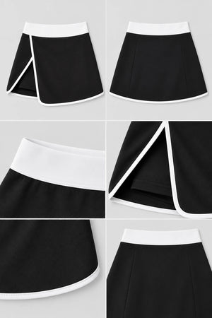 WEARHUB Polyester-Spandex Contour-Line Active Skirt — product, details view