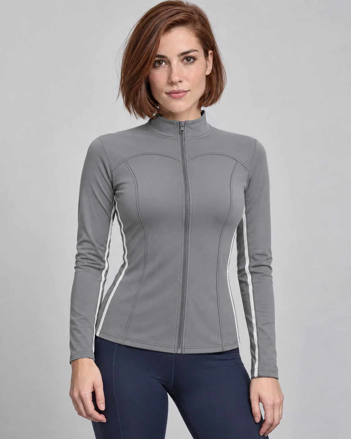 WEARHUB Polyester-Spandex Contour-Line Active Jacket — Starry Black, front view