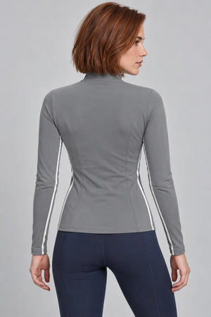 WEARHUB Polyester-Spandex Contour-Line Active Jacket — product, back view