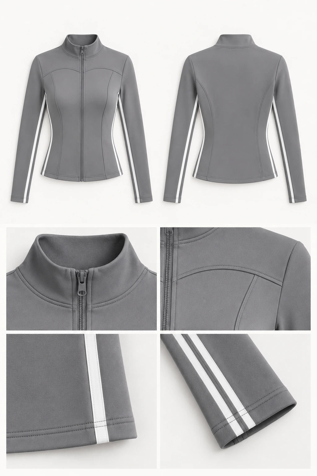 WEARHUB Polyester-Spandex Contour-Line Active Jacket — product, details view