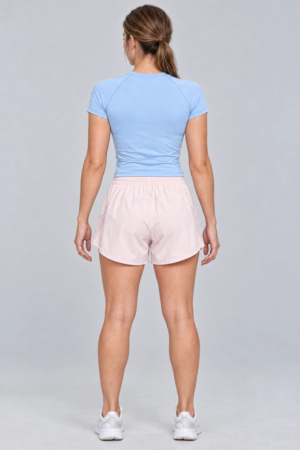 WEARHUB Polyester-Spandex Breathable Mesh Active Shorts — product, back view