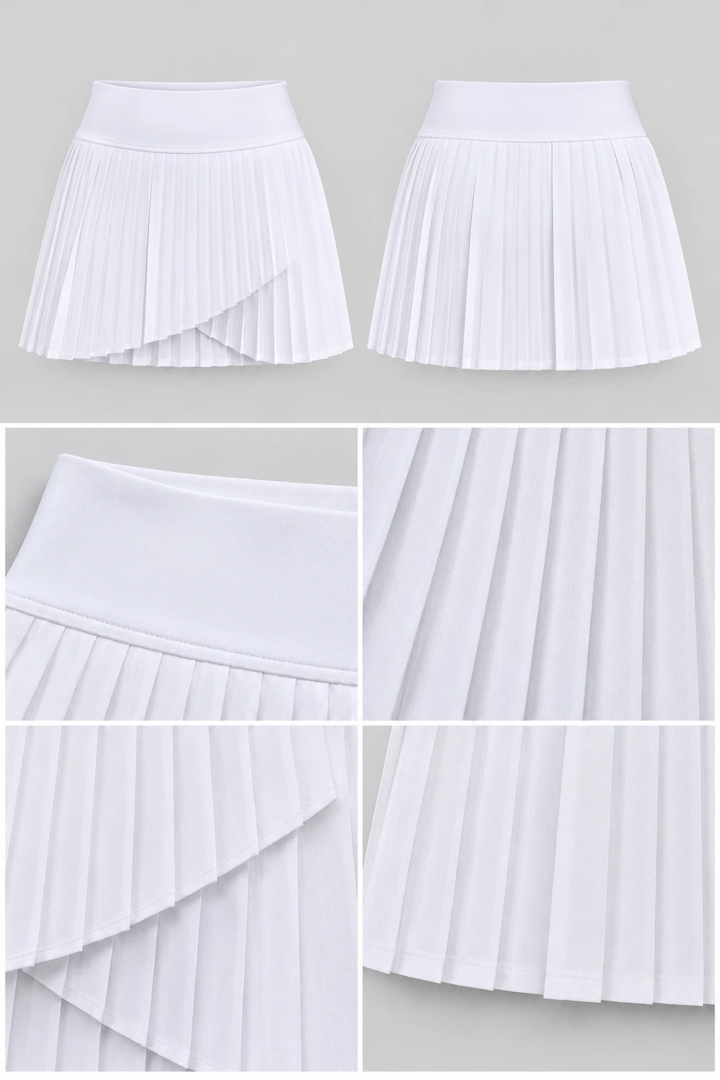WEARHUB Polyester-Spandex Pleated Active Skirt — product, details view
