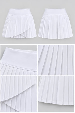 WEARHUB Polyester-Spandex Pleated Active Skirt — product, details view