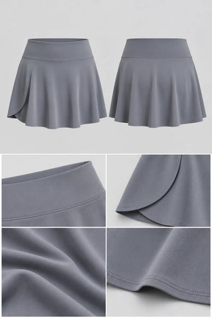 WEARHUB Polyester-Spandex Overlay-Panel Active Skirt — product, details view