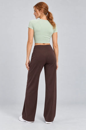 WEARHUB Polyester-Spandex Contoured-Seam Casual Pants — product, back view