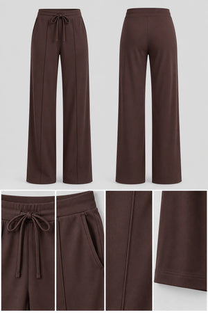 WEARHUB Polyester-Spandex Contoured-Seam Casual Pants — product, details view