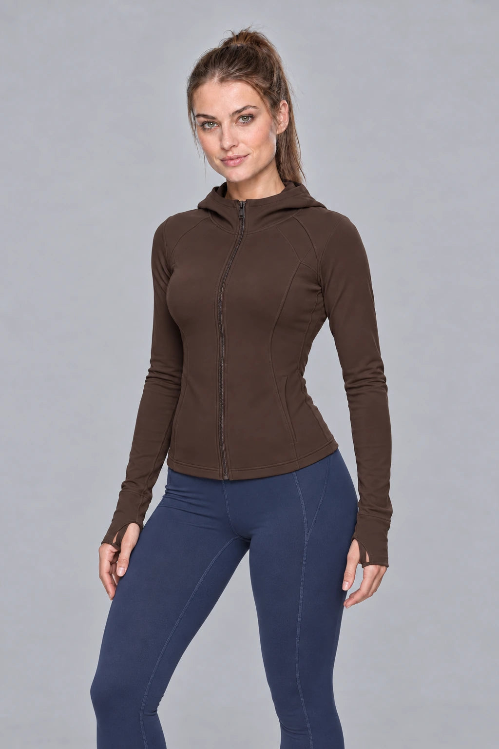 WEARHUB Polyester-Spandex Fleece-Lined Hooded Pocket Jacket — Starry Black, front view