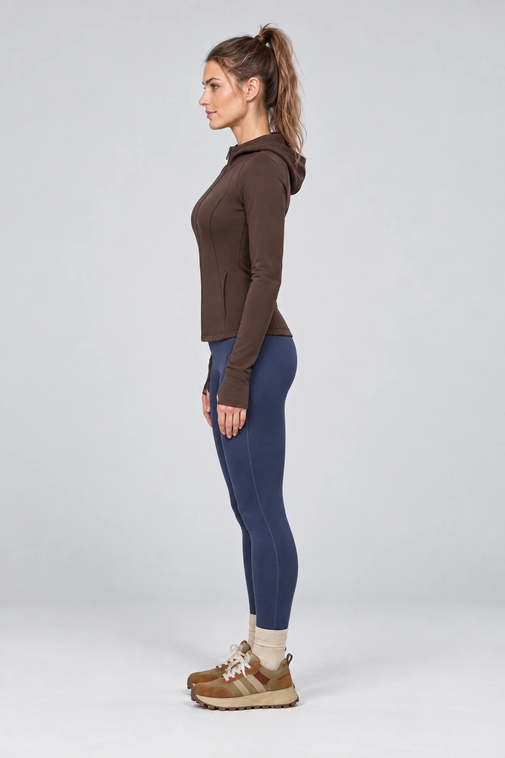 WEARHUB Polyester-Spandex Fleece-Lined Hooded Pocket Jacket — product, side view