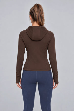 WEARHUB Polyester-Spandex Fleece-Lined Hooded Pocket Jacket — product, back view