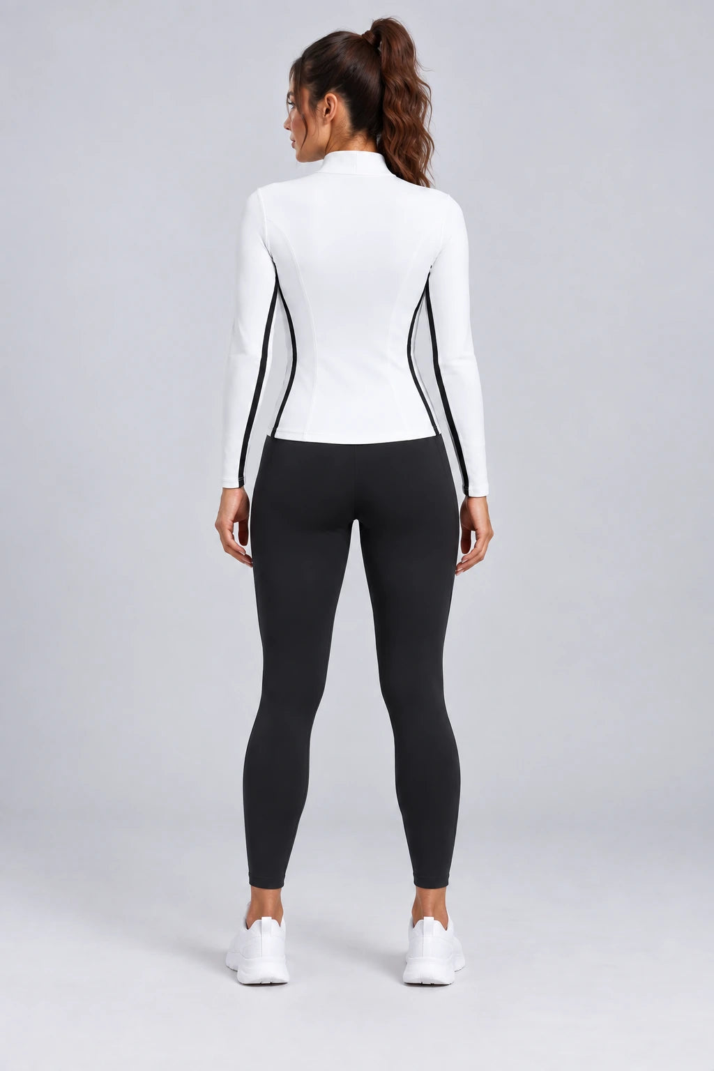 WEARHUB Polyester-Spandex Contour-Line Fleece-Lined Active Jacket — product, back view