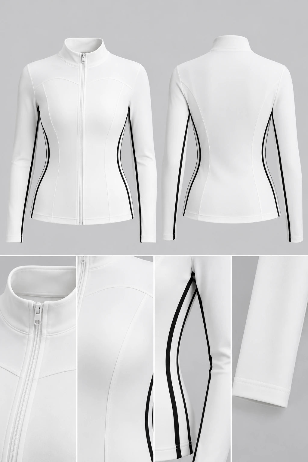 WEARHUB Polyester-Spandex Contour-Line Fleece-Lined Active Jacket — product, details view