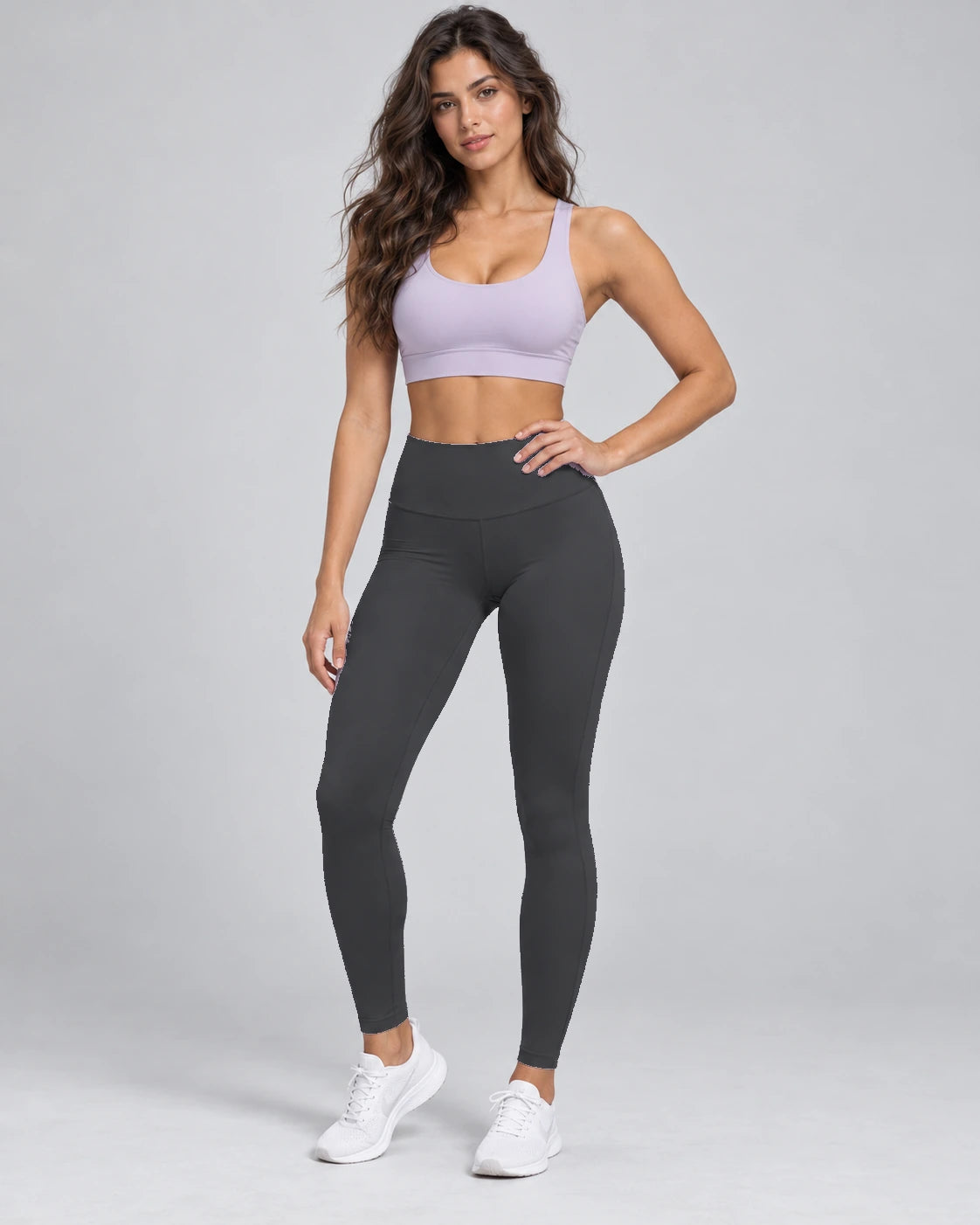 WEARHUB Nylon-Spandex Essential Active Pants — Meteor Grey, color front view