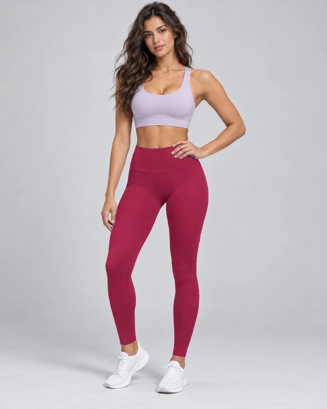 WEARHUB Nylon-Spandex Essential Active Pants — Dragon Fruit Pink, color front view
