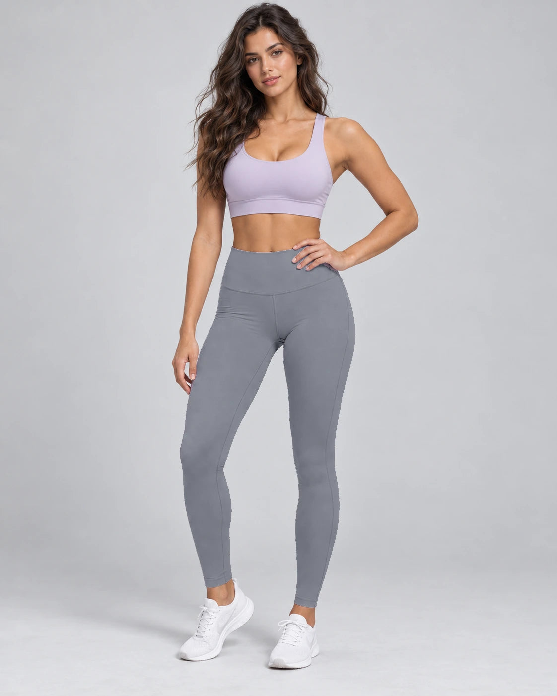 WEARHUB Nylon-Spandex Essential Active Pants — Sun Grey, color front view
