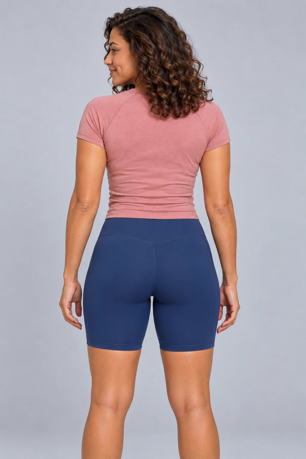 WEARHUB Nylon-Spandex Stretch Biker Shorts — product, back view