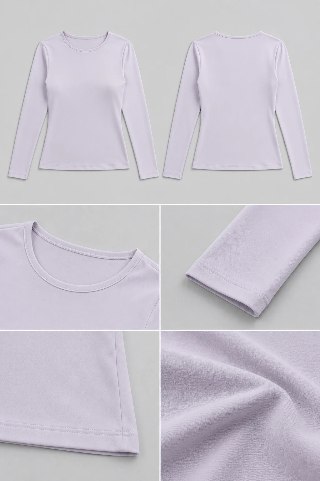WEARHUB Nylon-Spandex Essential Long-Sleeve Active Top — product, details view