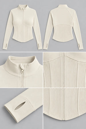 WEARHUB Nylon-Spandex Waist-Defining Active Jacket — product, details view