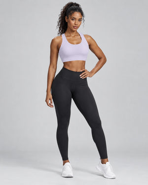 WEARHUB Nylon-Spandex Racerback Sports Bra — Dark Plum, front view