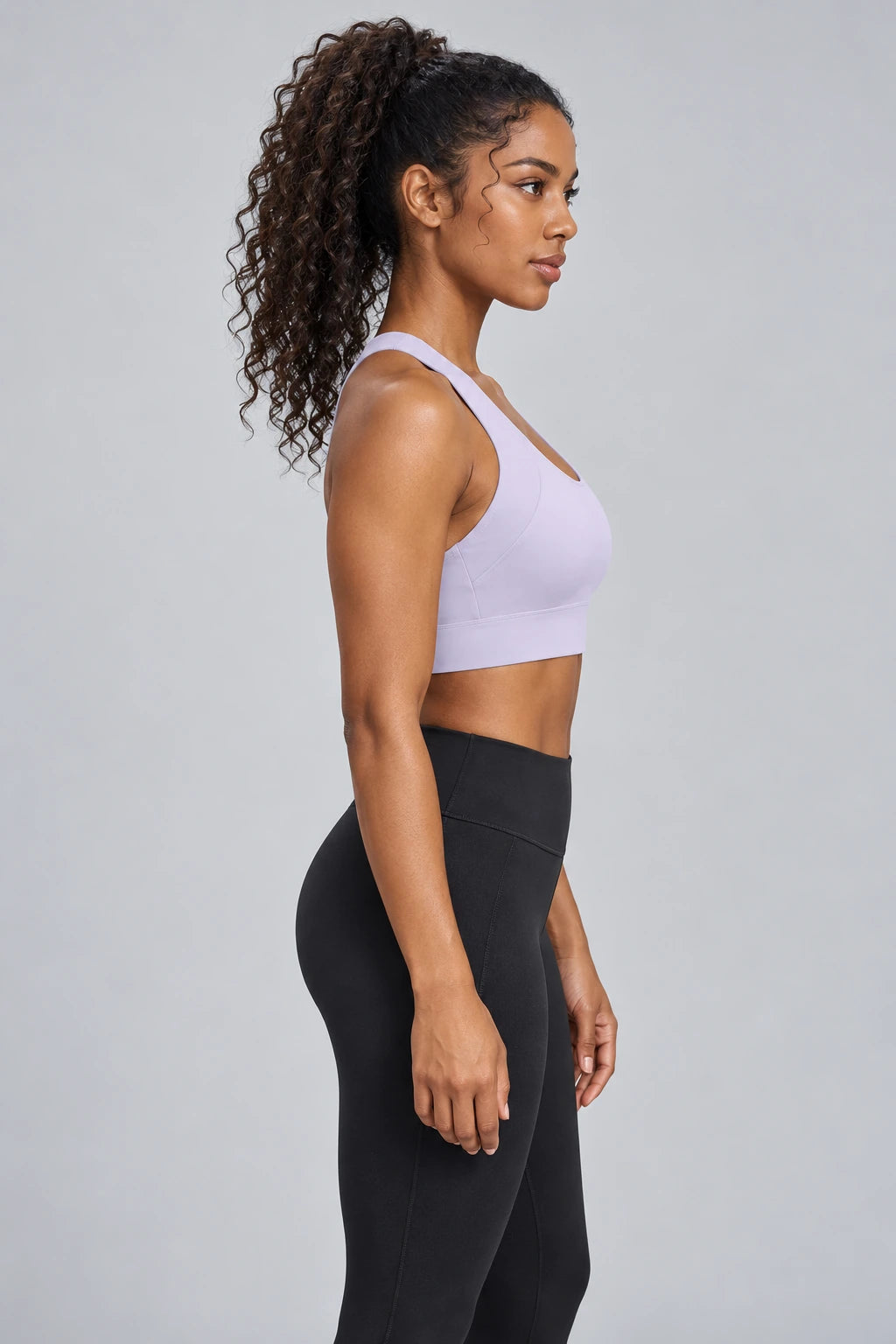 WEARHUB Nylon-Spandex Racerback Sports Bra — product, side view