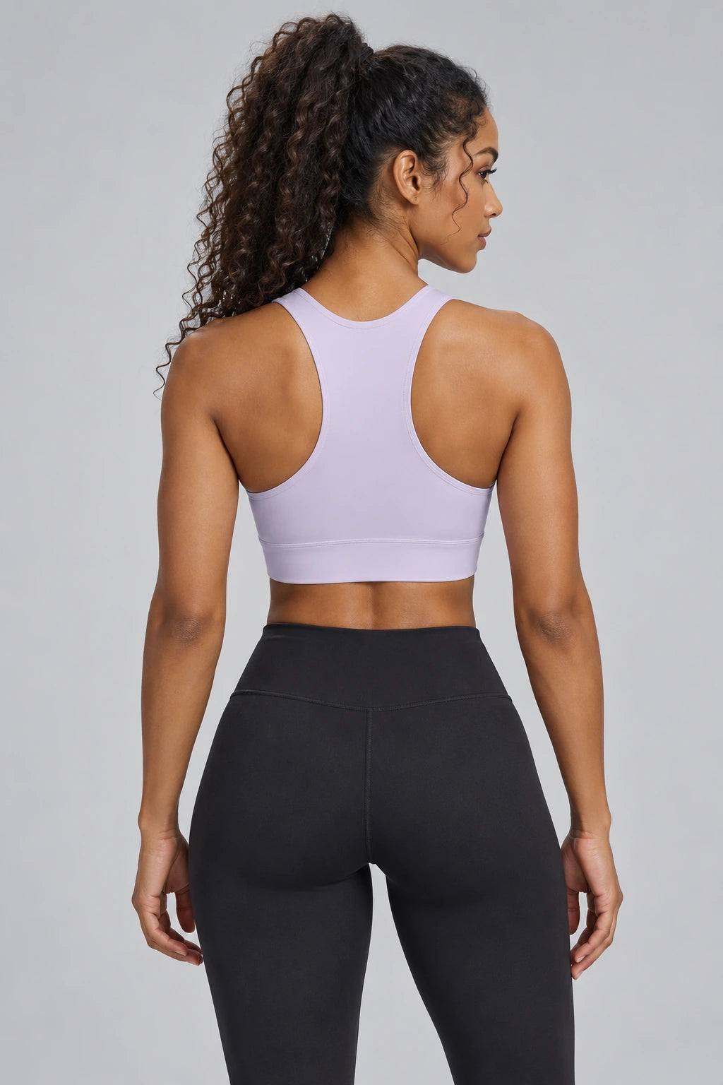 WEARHUB Nylon-Spandex Racerback Sports Bra — product, back view