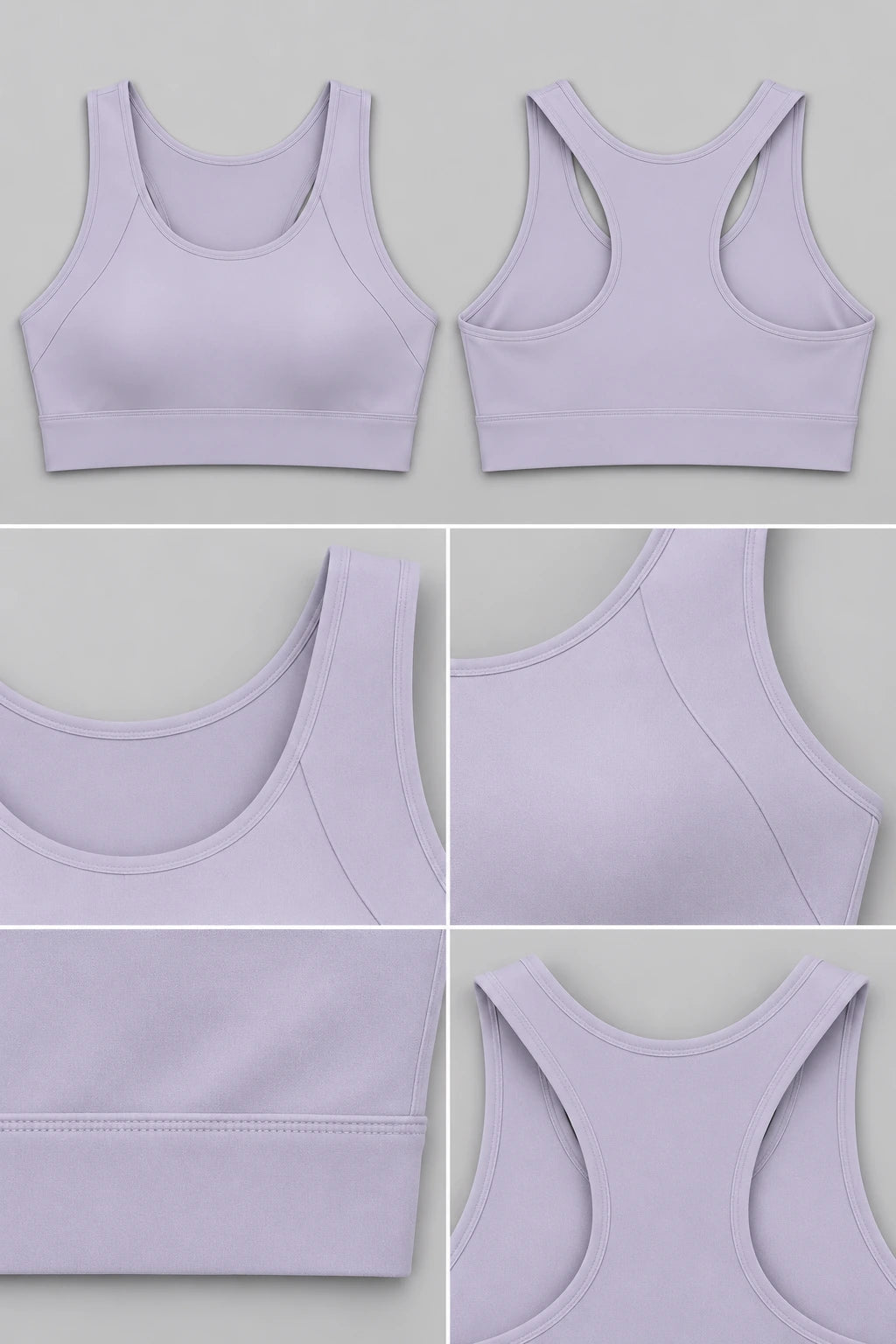WEARHUB Nylon-Spandex Racerback Sports Bra — product, details view