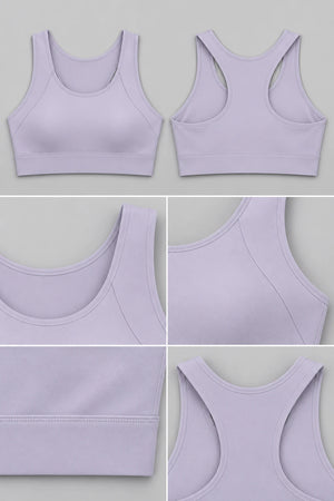 WEARHUB Nylon-Spandex Racerback Sports Bra — product, details view