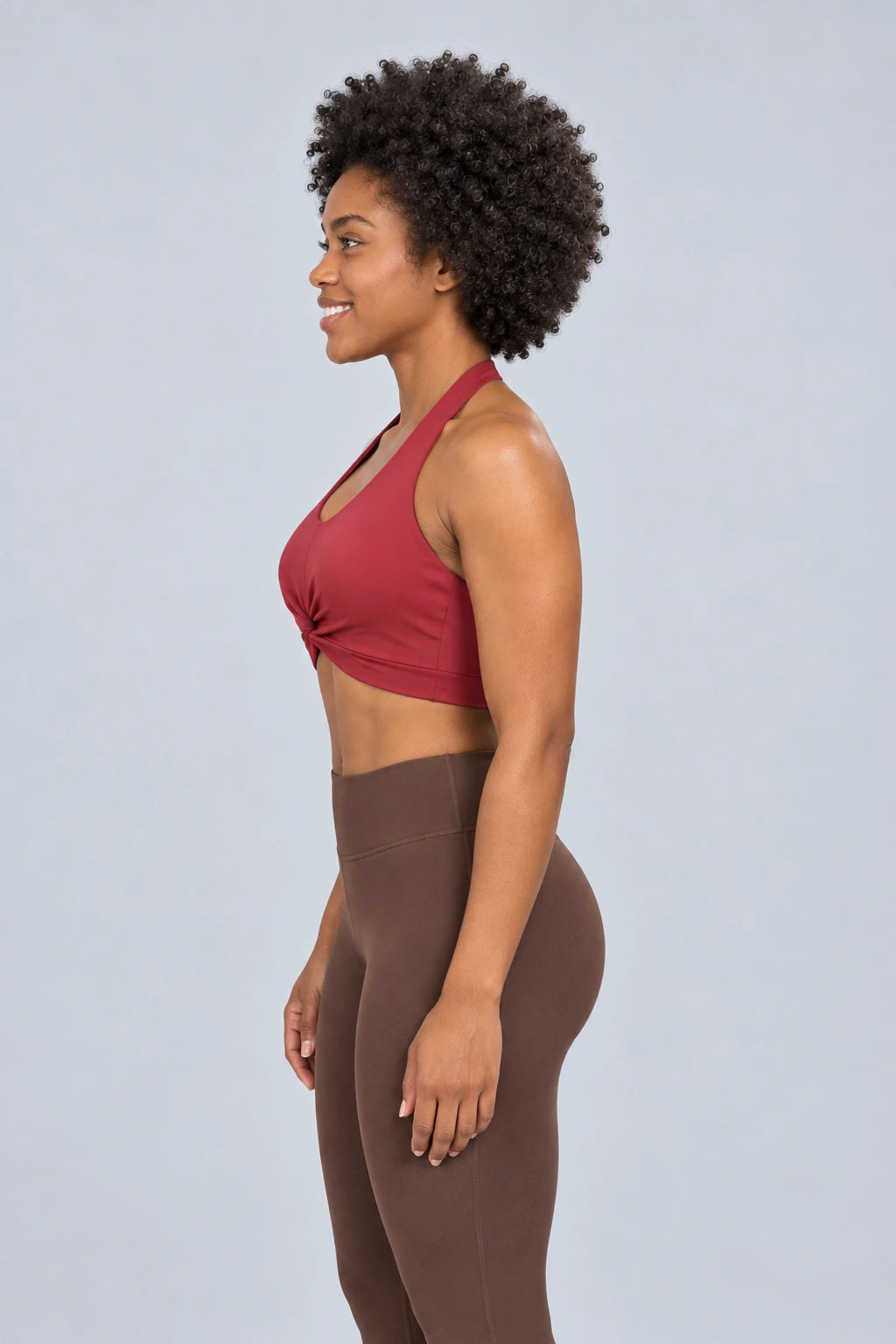 WEARHUB Nylon-Spandex Halter Sports Bra — product, side view