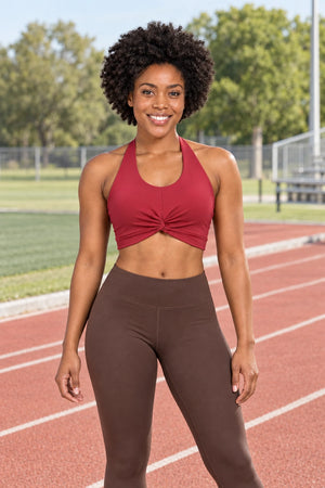 WEARHUB Nylon-Spandex Halter Sports Bra — product, scene view