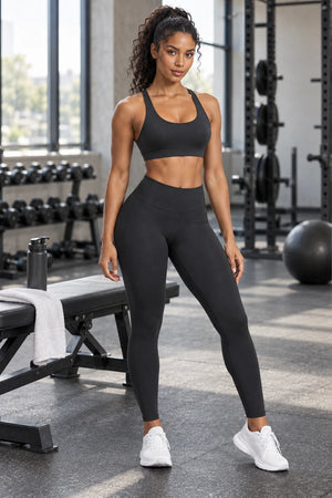 WEARHUB Nylon-Spandex Mesh Cutout Sports Bra — product, scene view