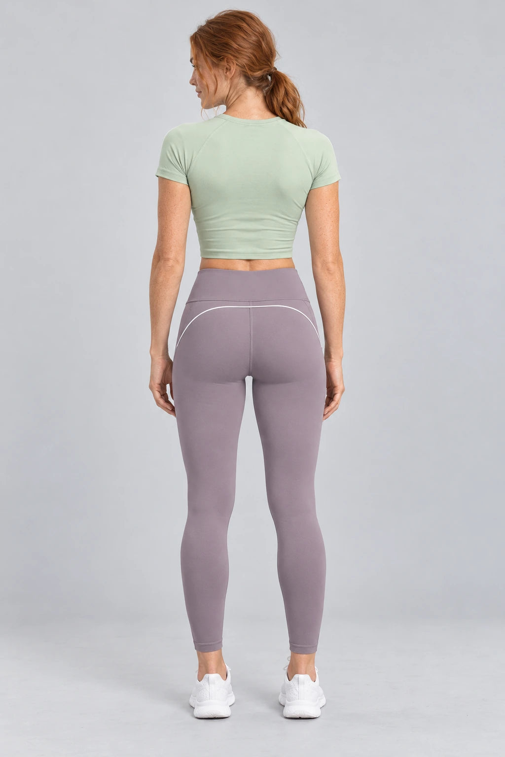 WEARHUB Nylon-Spandex Contour-Line Active Pants — product, back view