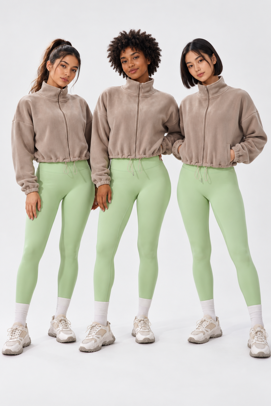 WEARHUB Nylon-Spandex Stretch Active Jacket — Mocha Brown, on multiple models