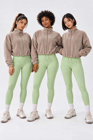 WEARHUB Nylon-Spandex Stretch Active Jacket — Mocha Brown, on multiple models