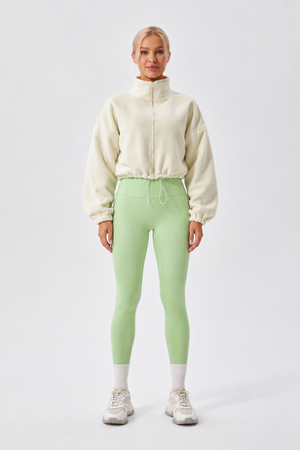 WEARHUB Nylon-Spandex Stretch Active Jacket — Off-White, front view