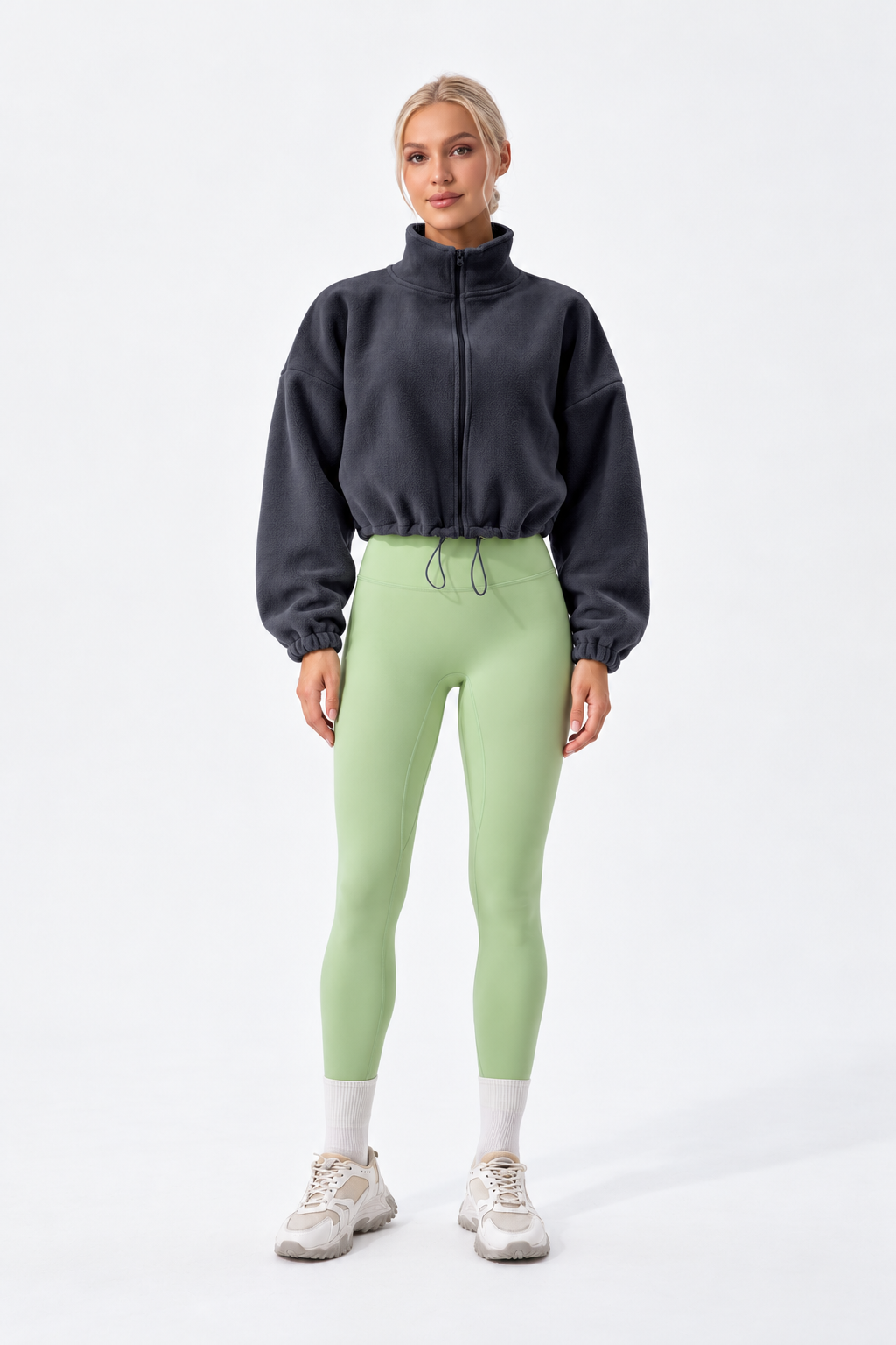 WEARHUB Nylon-Spandex Stretch Active Jacket — Navy, front view